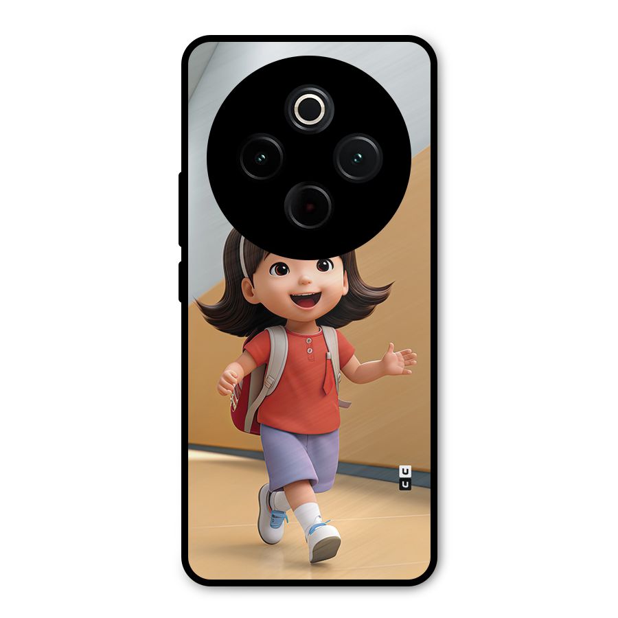 Cute School Girl Metal Back Case for Vivo T4