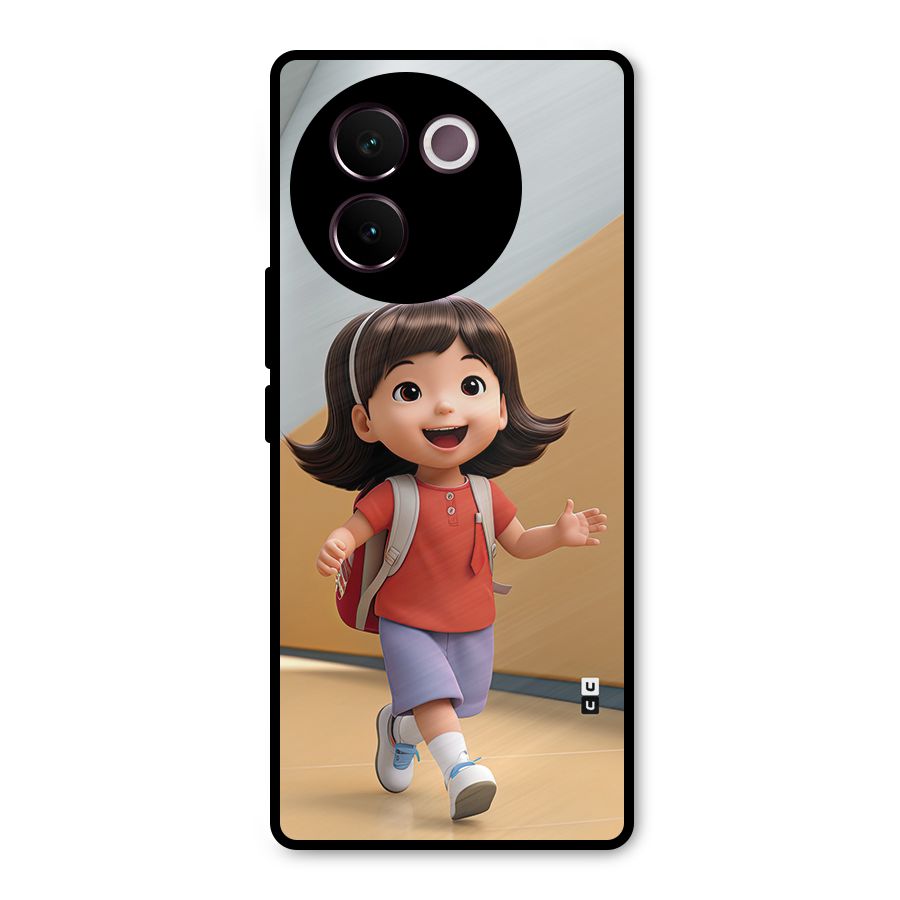 Cute School Girl Metal Back Case for Vivo V30e