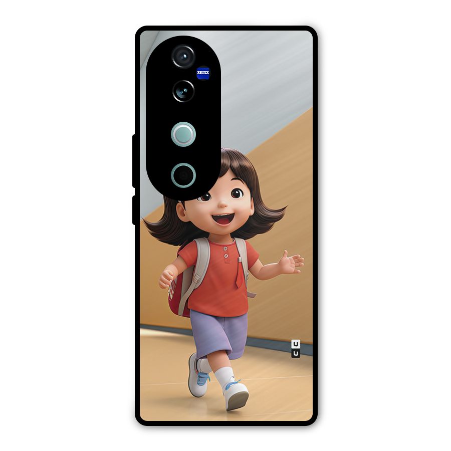 Cute School Girl Metal Back Case for Vivo V40