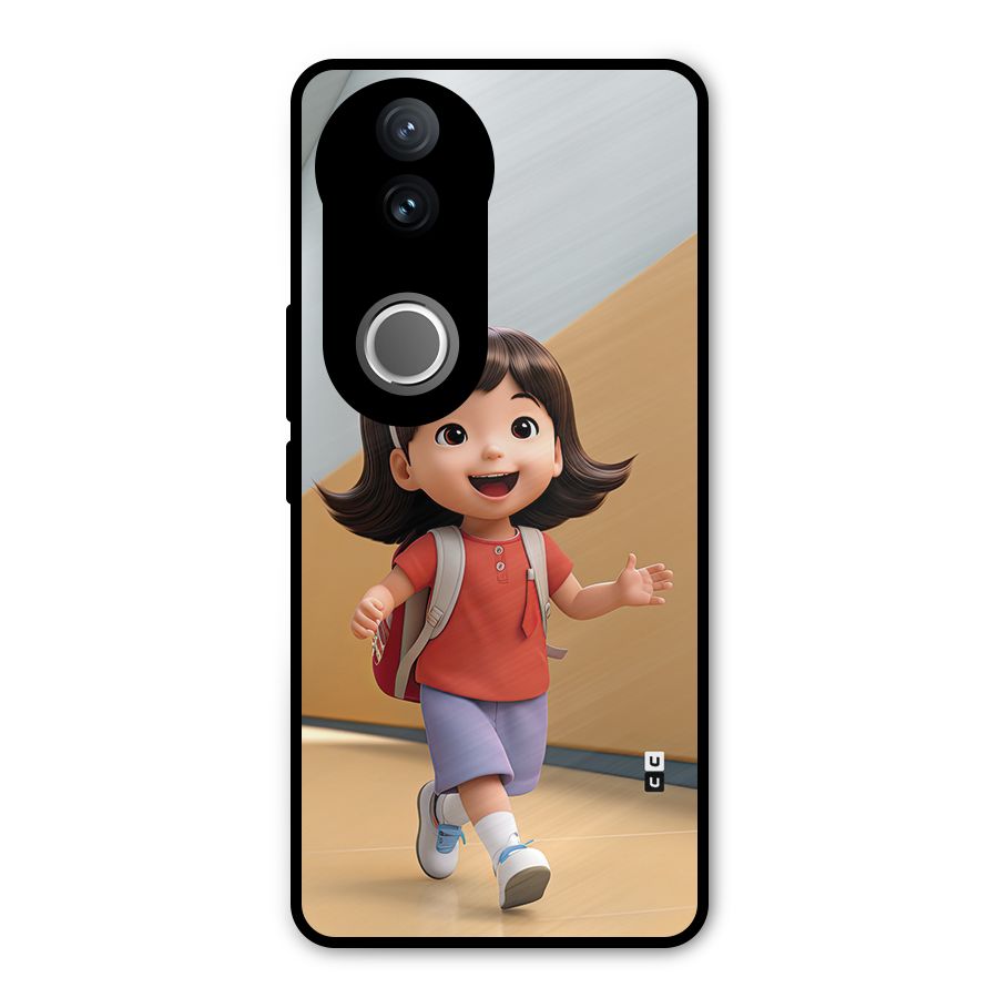Cute School Girl Metal Back Case for Vivo V50e