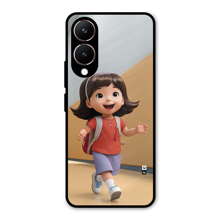 Cute School Girl Metal Back Case for Vivo Y28