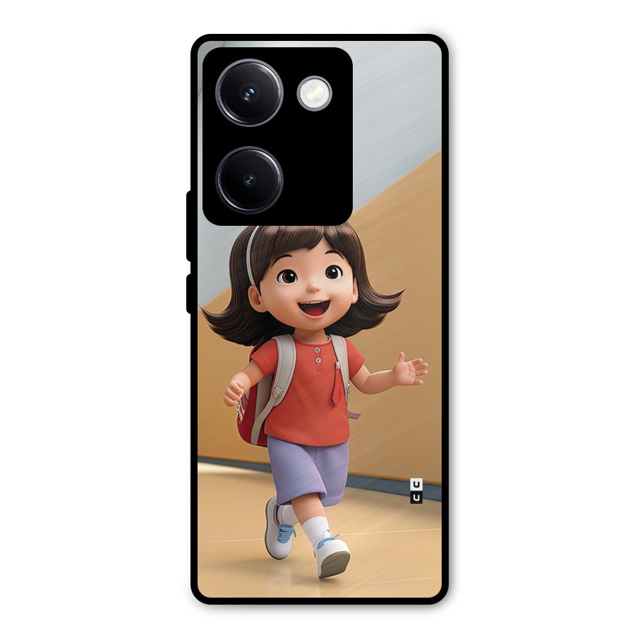 Cute School Girl Metal Back Case for Vivo Y300 Plus