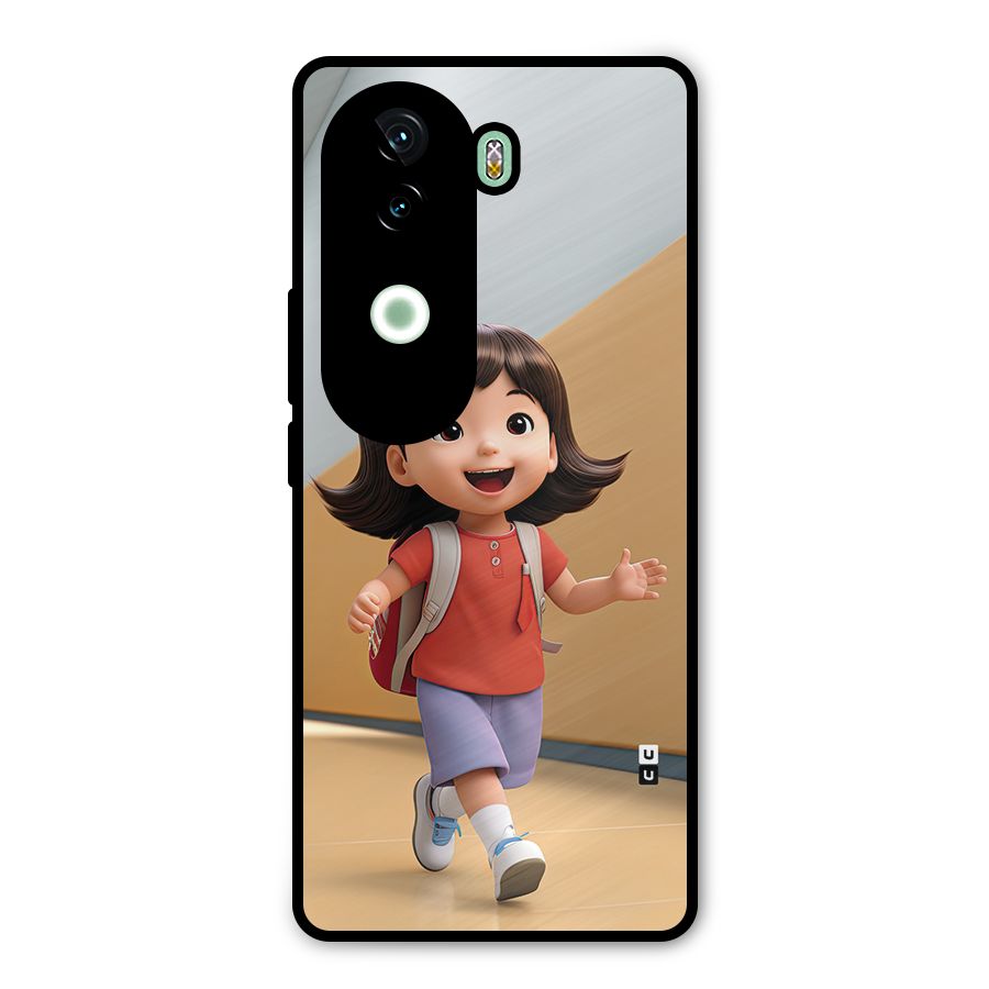Cute School Girl Metal Back Case for iQOO Z9s