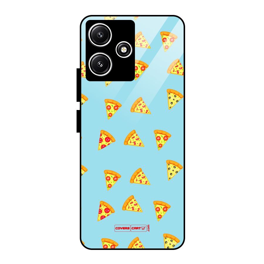 Cute Slices of Pizza Glass Back Case for Redmi 12 5G