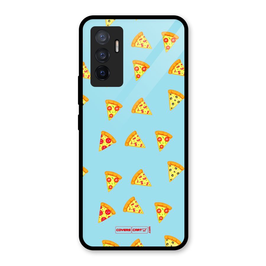 Cute Slices of Pizza Glass Back Case for Vivo V23e