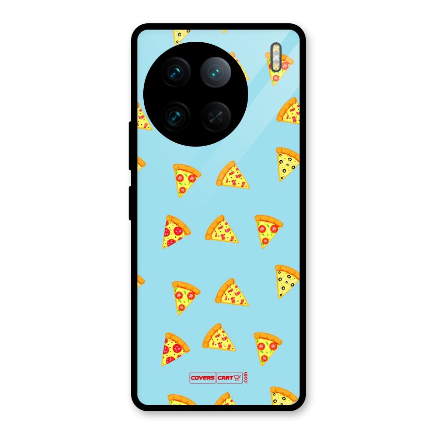 Cute Slices of Pizza Glass Back Case for Vivo X90 Pro