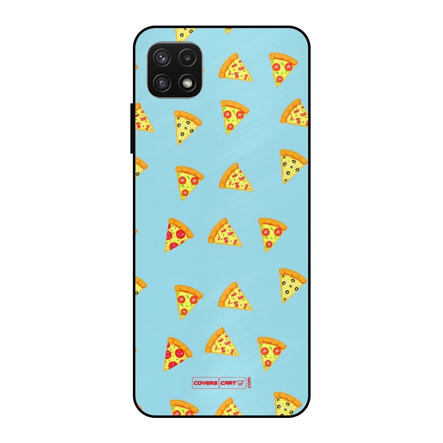 Cute Slices of Pizza Metal Back Case for Galaxy A22 5G