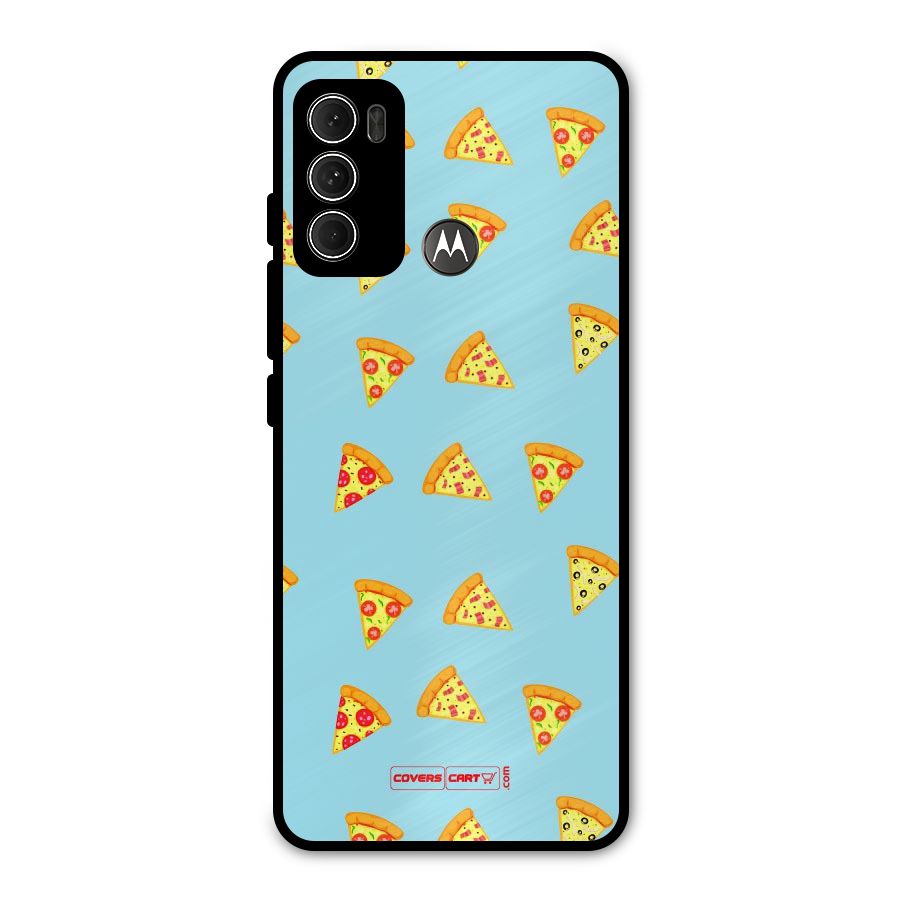 Cute Slices of Pizza Metal Back Case for Moto G60