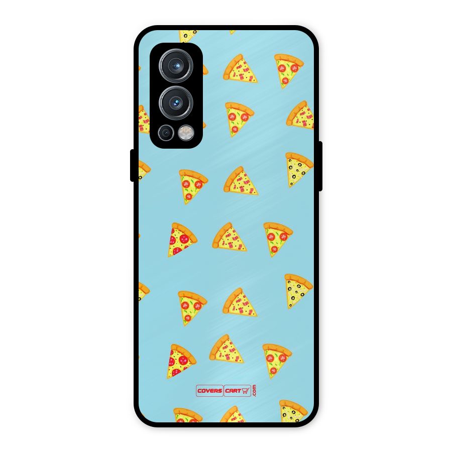 Cute Slices of Pizza Metal Back Case for OnePlus Nord 2 5G