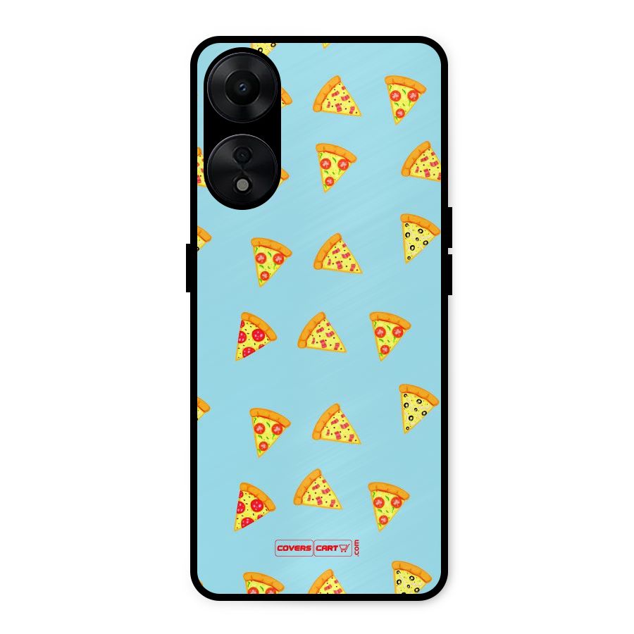 Cute Slices of Pizza Metal Back Case for Oppo A78 5G