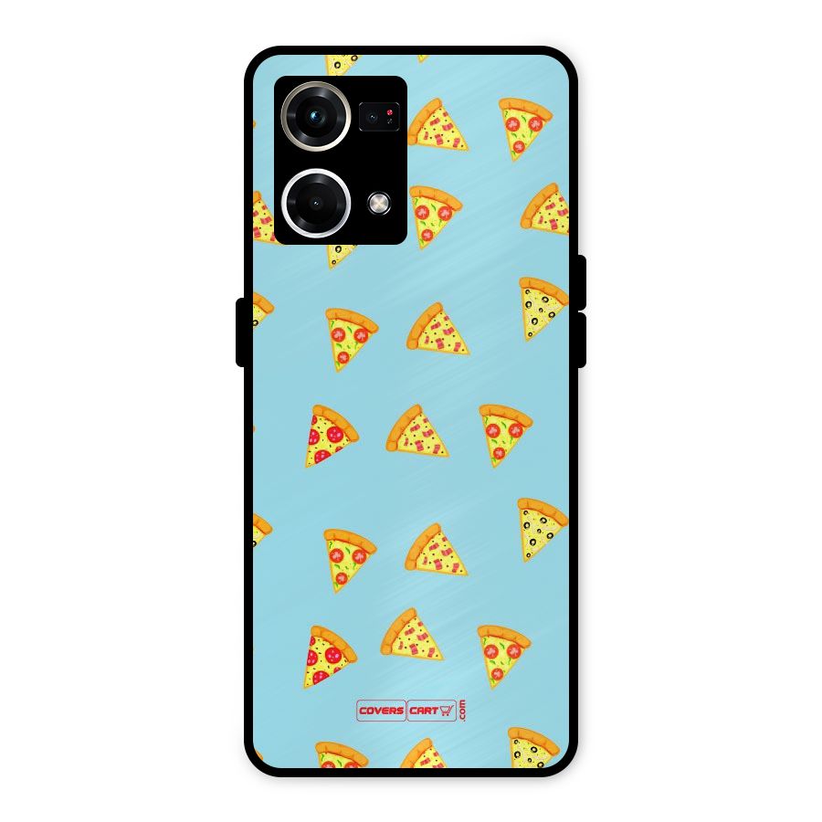 Cute Slices of Pizza Metal Back Case for Oppo F21s Pro 4G
