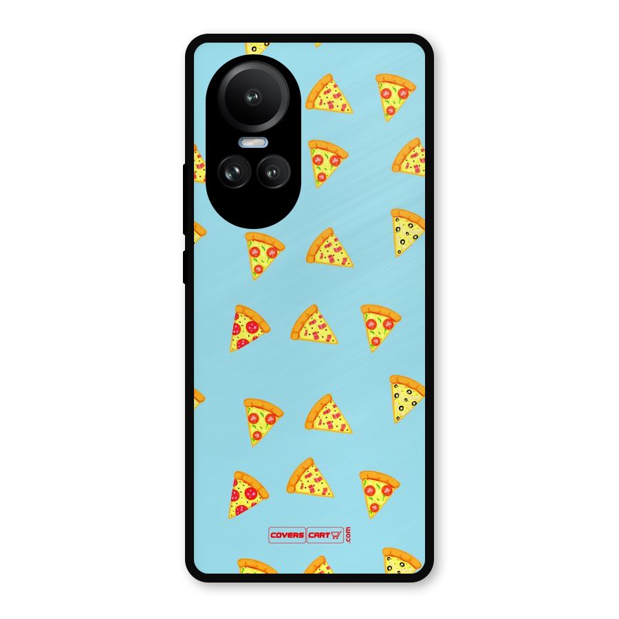 Cute Slices of Pizza Metal Back Case for Oppo Reno10 Pro