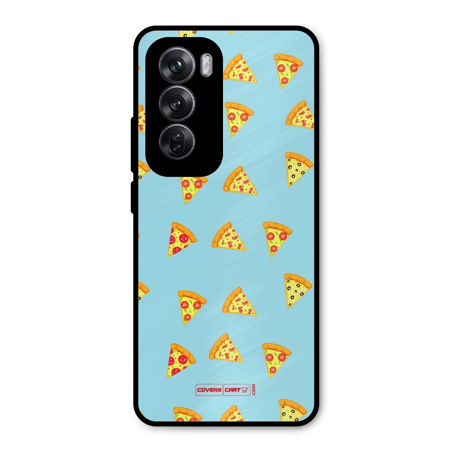 Cute Slices of Pizza Metal Back Case for Oppo Reno12 Pro