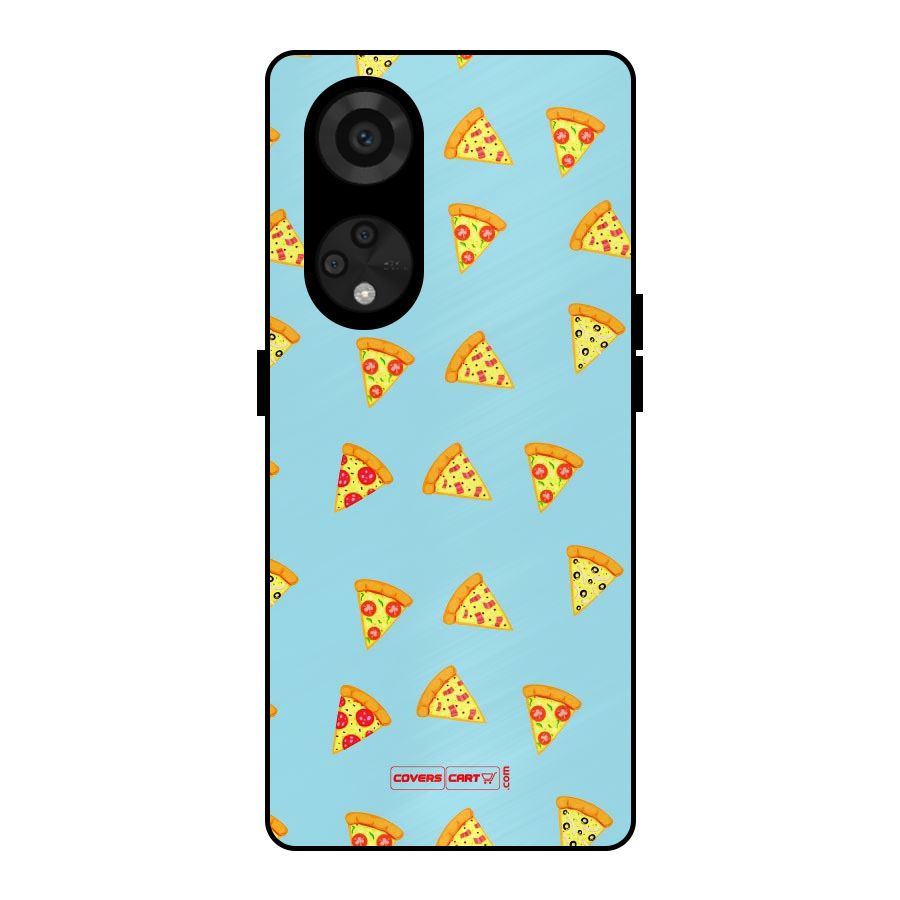 Cute Slices of Pizza Metal Back Case for Reno8 T 5G