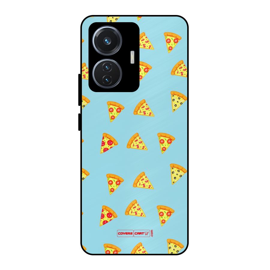 Cute Slices of Pizza Metal Back Case for Vivo T1 44W