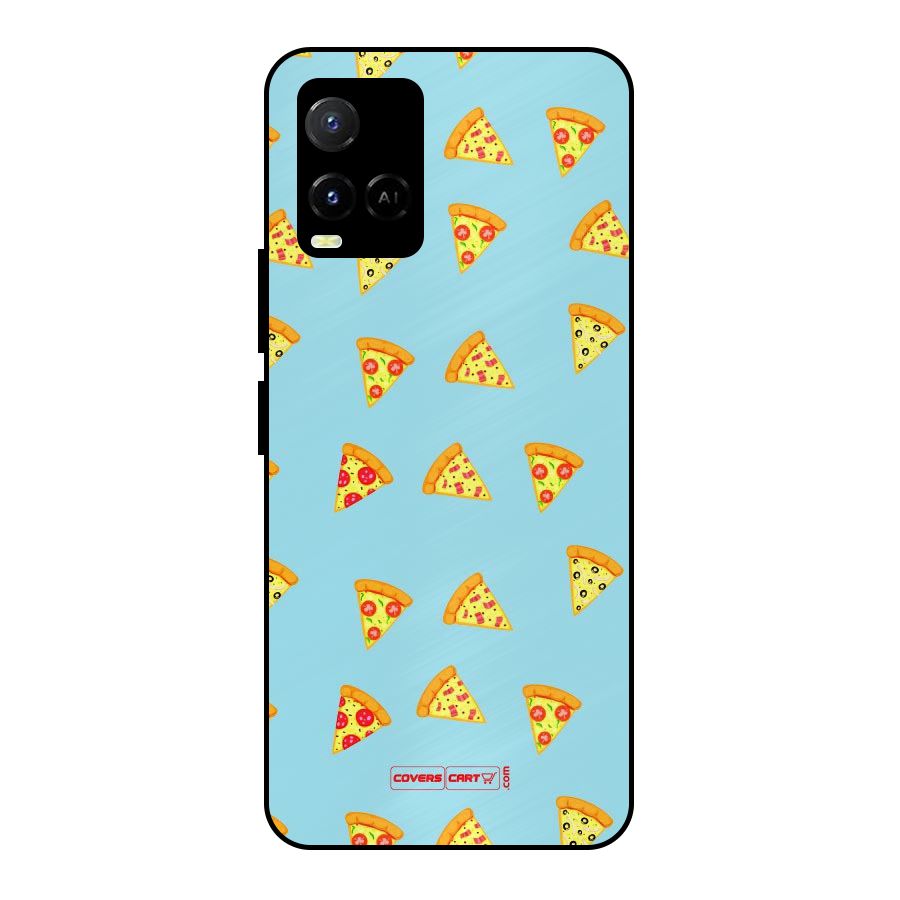 Cute Slices of Pizza Metal Back Case for Vivo Y21A