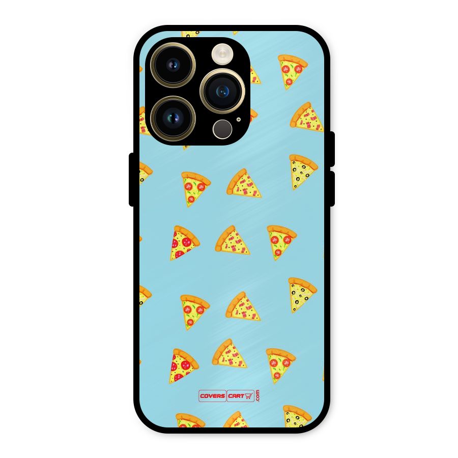 Cute Slices of Pizza Metal Back Case for iPhone 14 Pro