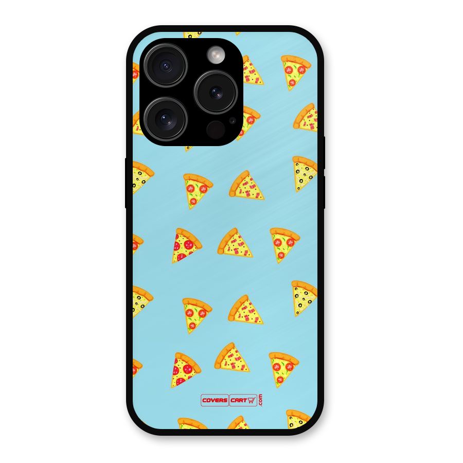 Cute Slices of Pizza Metal Back Case for iPhone 15 Pro