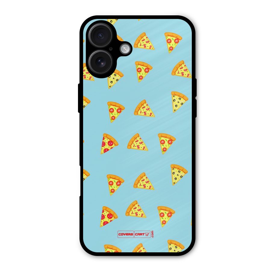 Cute Slices of Pizza Metal Back Case for iPhone 16 Plus