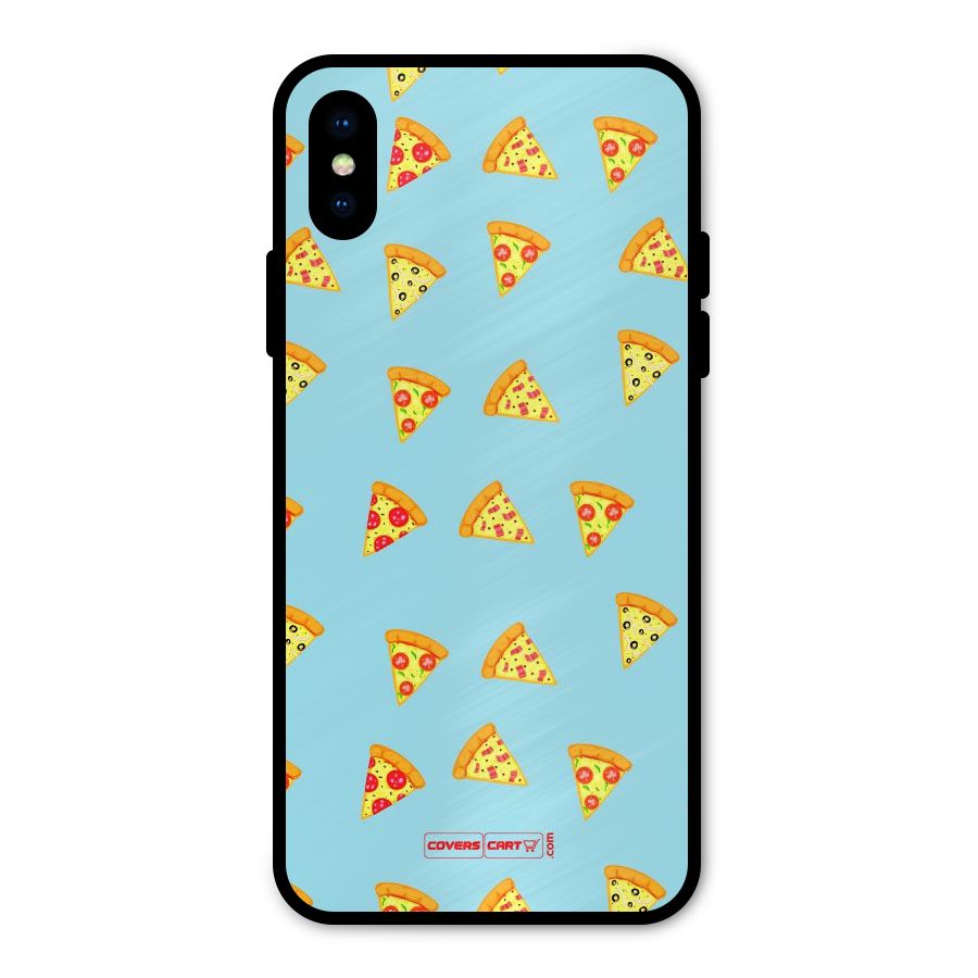 Cute Slices of Pizza Metal Back Case for iPhone X