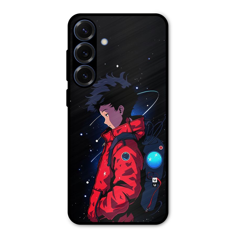 Cute Space Boy Metal Back Case for Galaxy S25 Plus