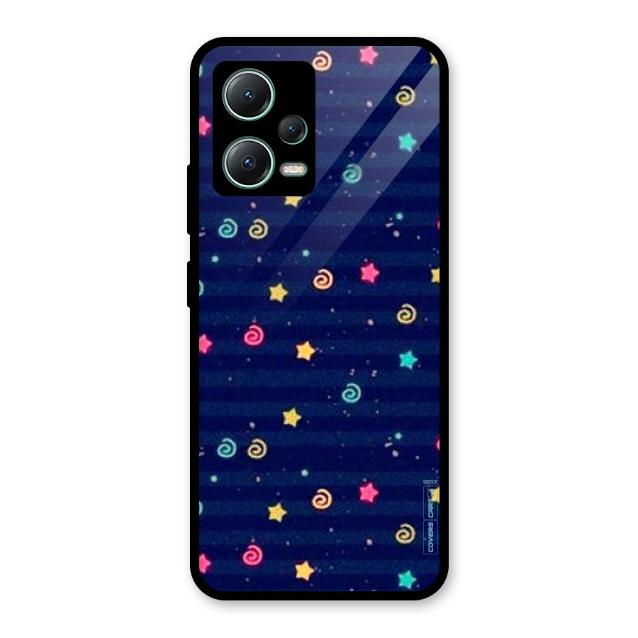 Cute Stars Design Glass Back Case for Poco X5