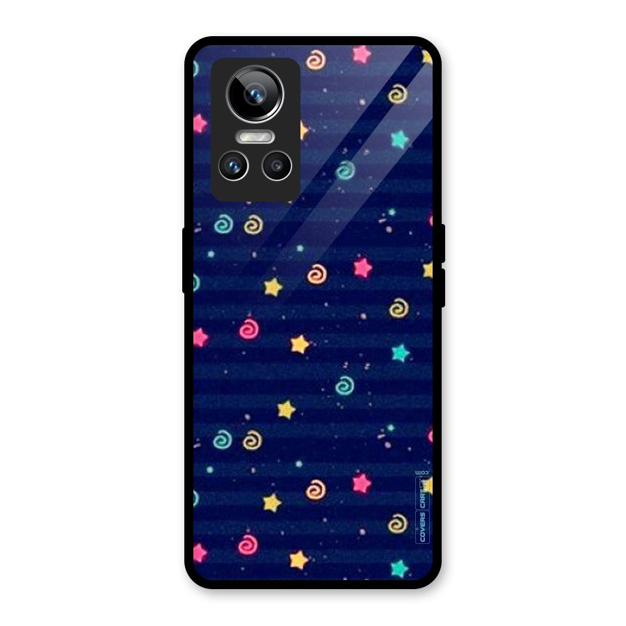 Cute Stars Design Glass Back Case for Realme GT Neo 3