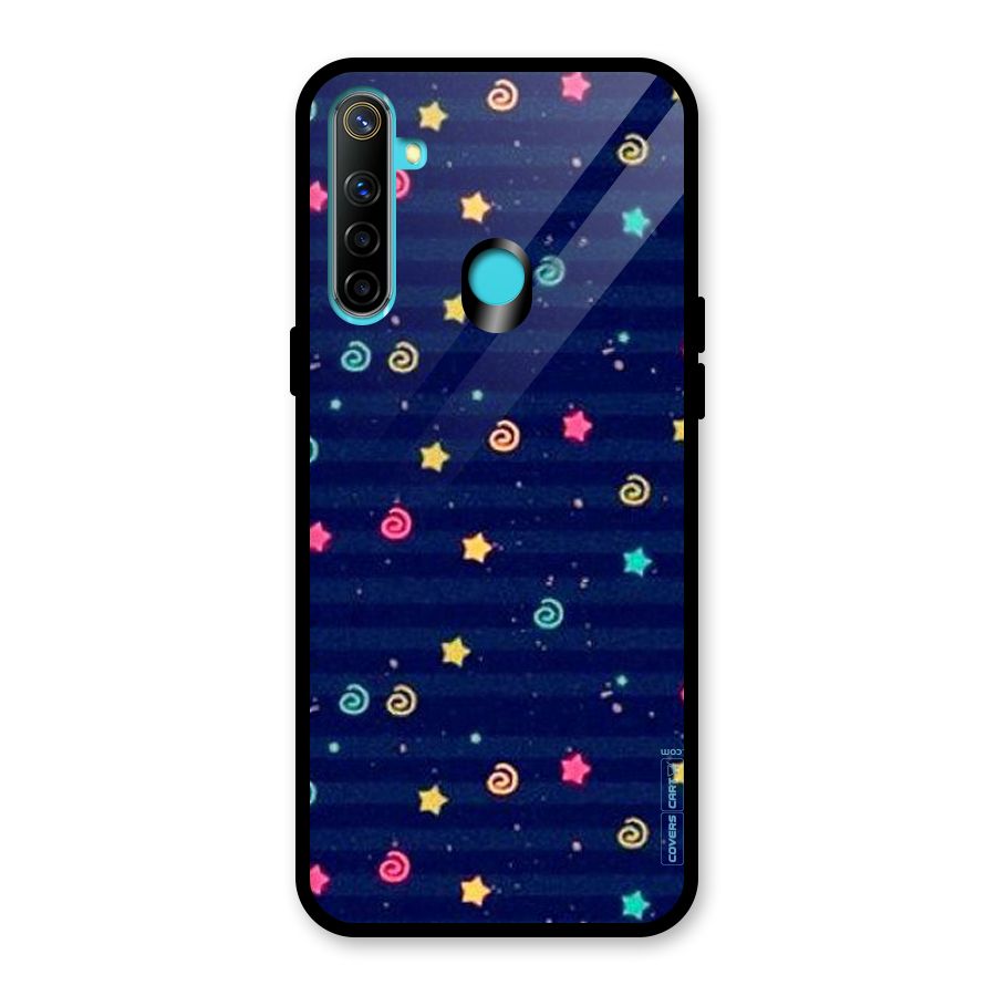 Cute Stars Design Glass Back Case for Realme Narzo 10
