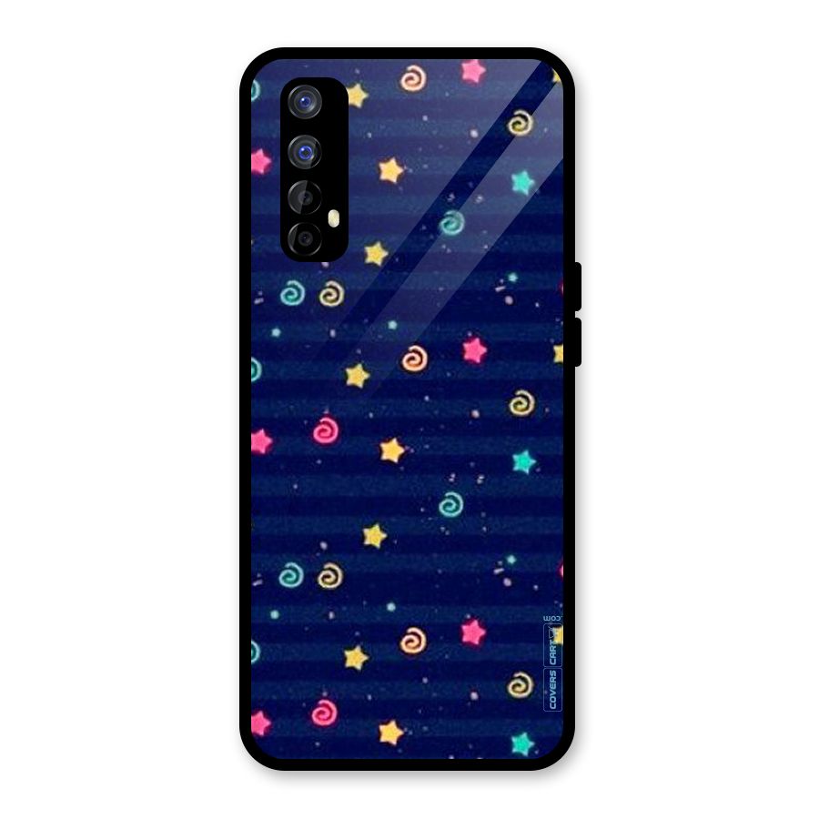 Cute Stars Design Glass Back Case for Realme Narzo 20 Pro