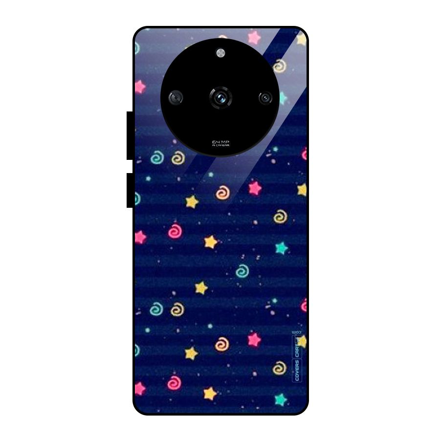 Cute Stars Design Glass Back Case for Realme Narzo 60 5G