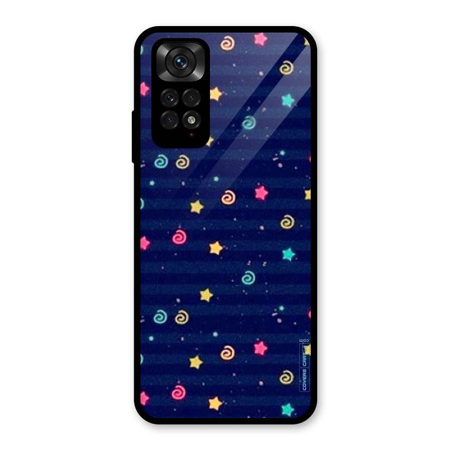 Cute Stars Design Glass Back Case for Redmi Note 11S