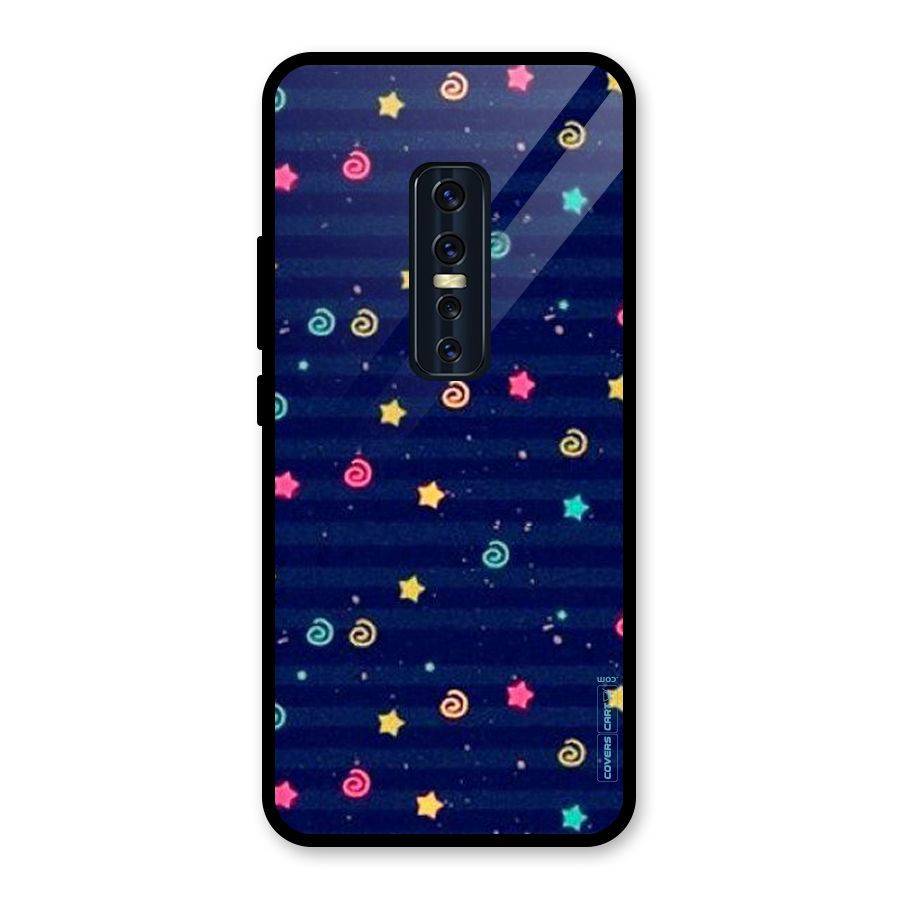 Cute Stars Design Glass Back Case for Vivo V17 Pro