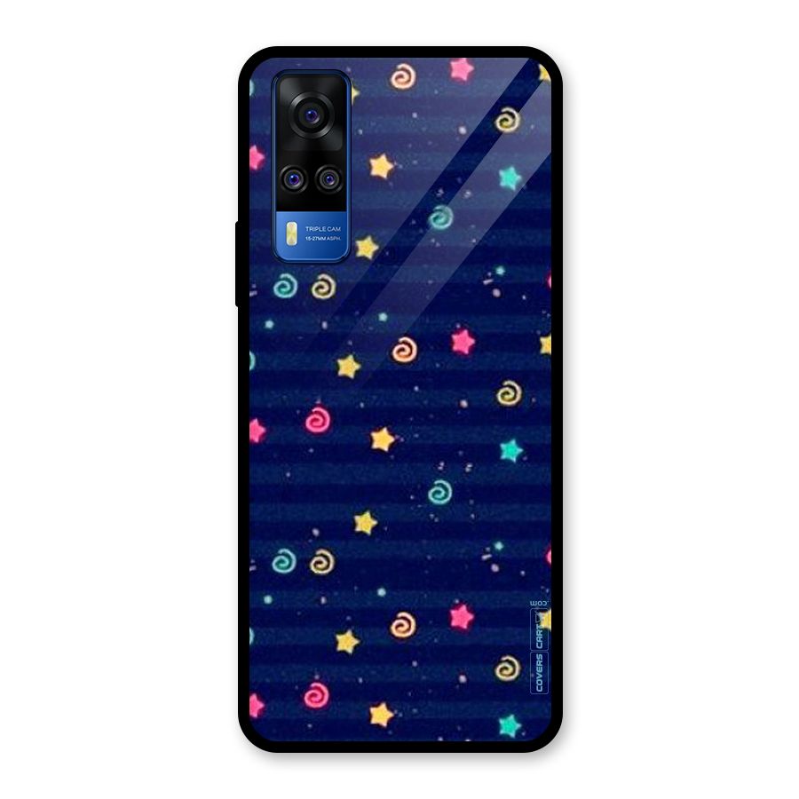 Cute Stars Design Glass Back Case for Vivo Y31