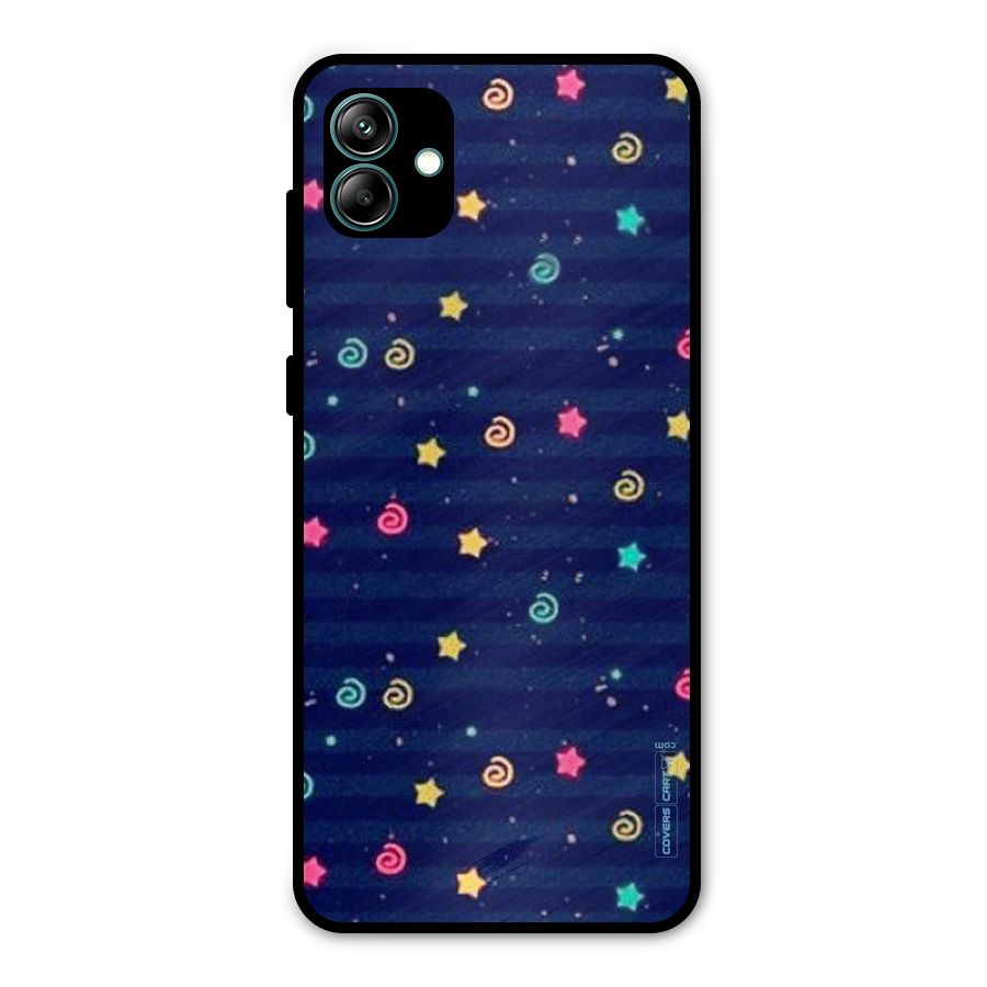 Cute Stars Design Metal Back Case for Galaxy A04