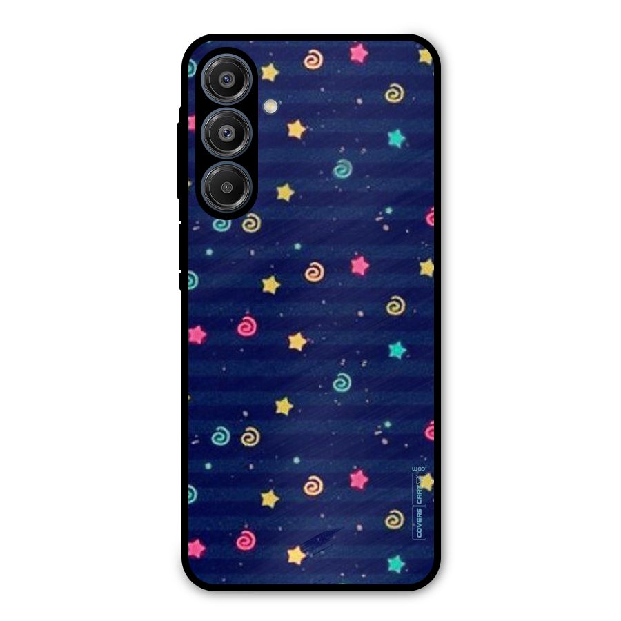 Cute Stars Design Metal Back Case for Galaxy A16 5G