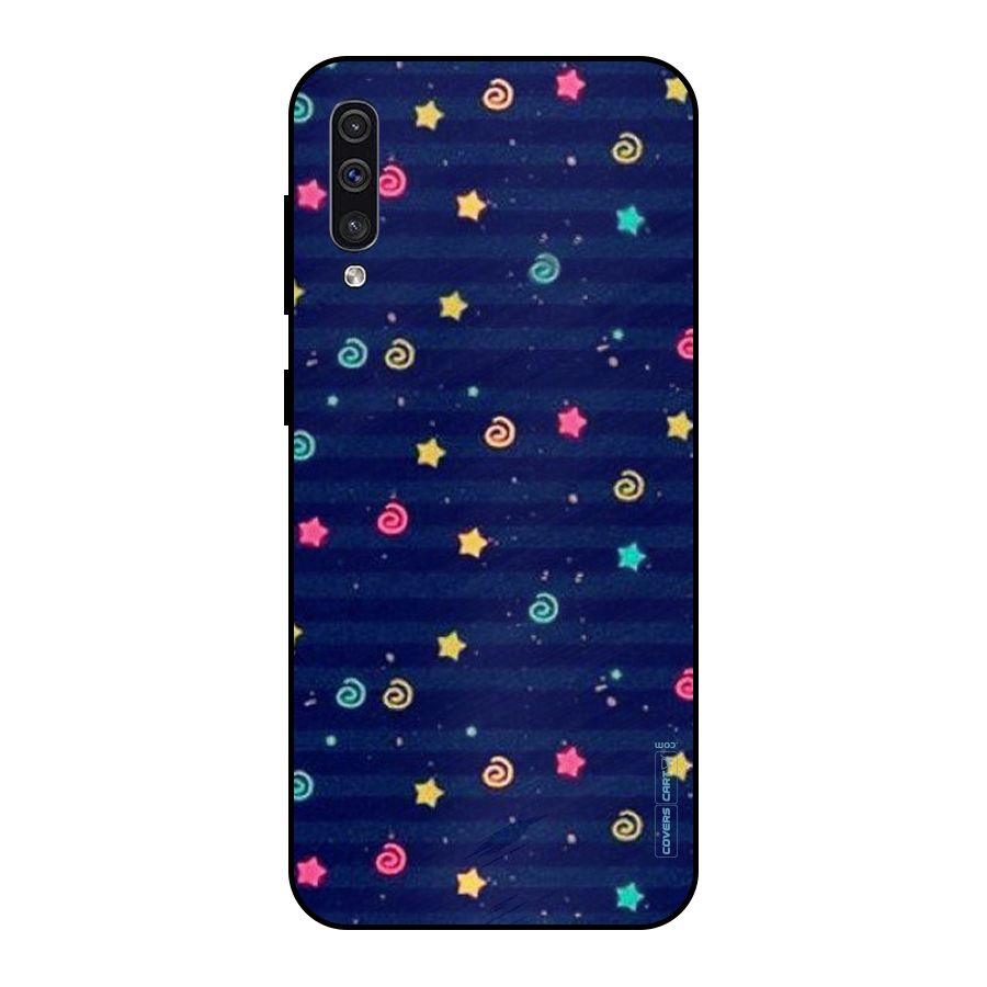 Cute Stars Design Metal Back Case for Galaxy A30s