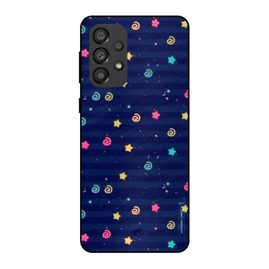 Cute Stars Design Metal Back Case for Galaxy A33 5G