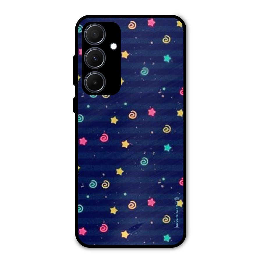 Cute Stars Design Metal Back Case for Galaxy A35