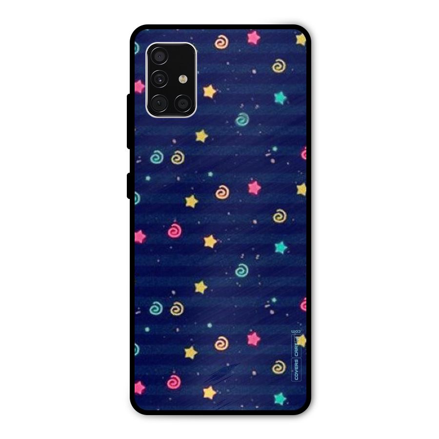 Cute Stars Design Metal Back Case for Galaxy A51