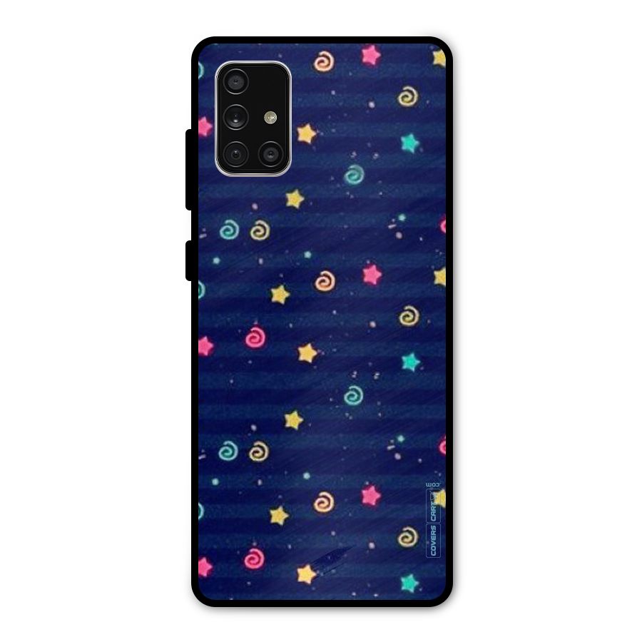 Cute Stars Design Metal Back Case for Galaxy A71