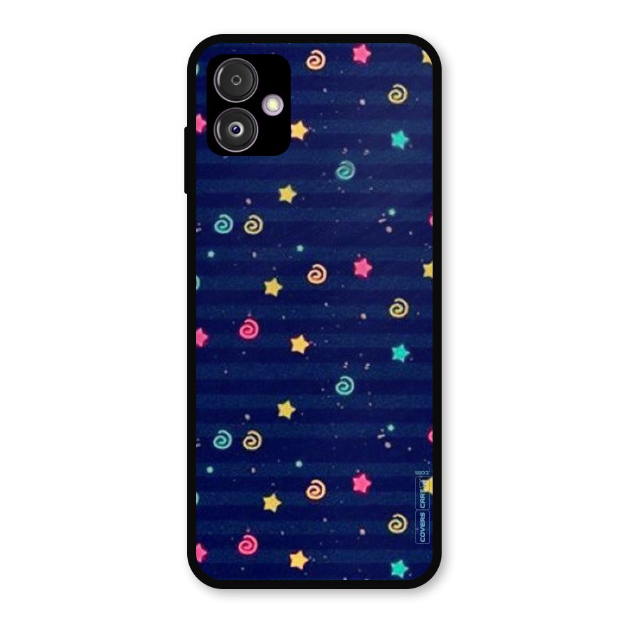 Cute Stars Design Metal Back Case for Galaxy F14