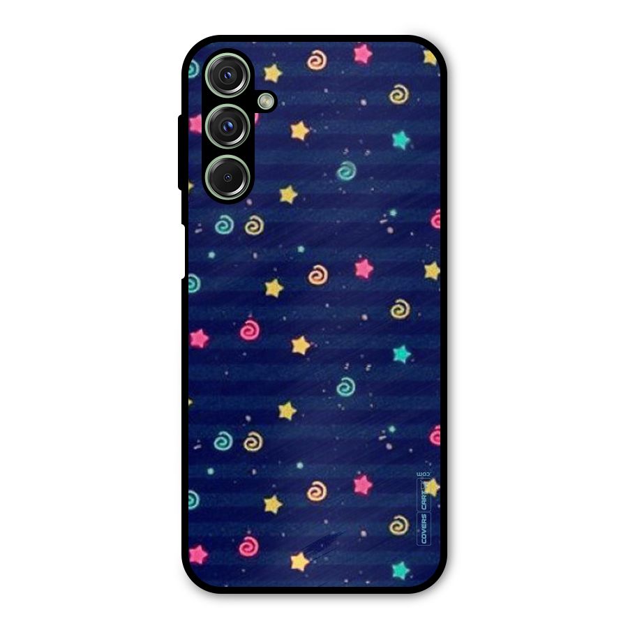 Cute Stars Design Metal Back Case for Galaxy M34