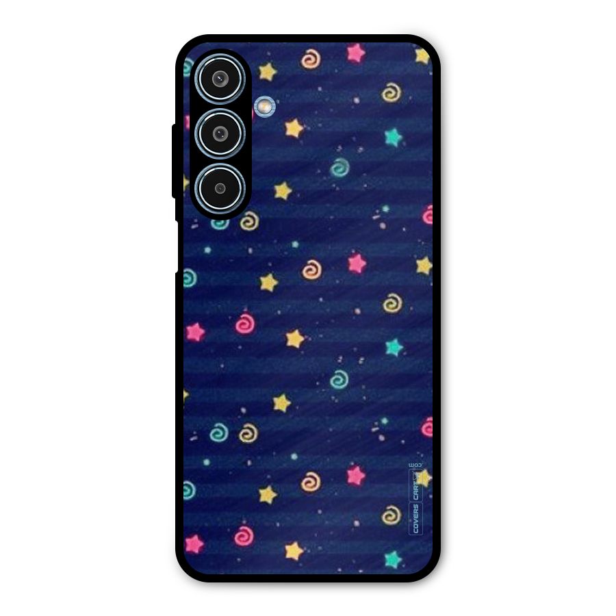 Cute Stars Design Metal Back Case for Galaxy M35