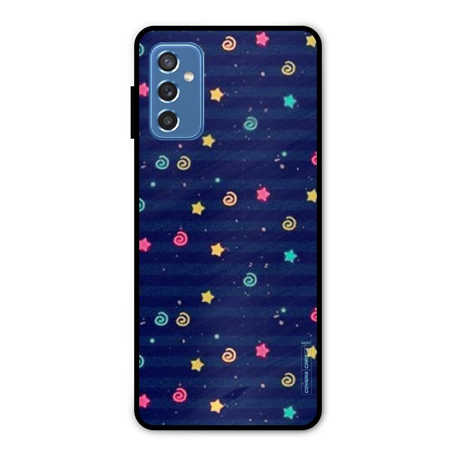 Cute Stars Design Metal Back Case for Galaxy M52 5G
