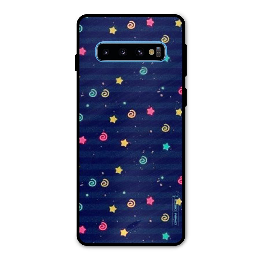 Cute Stars Design Metal Back Case for Galaxy S10