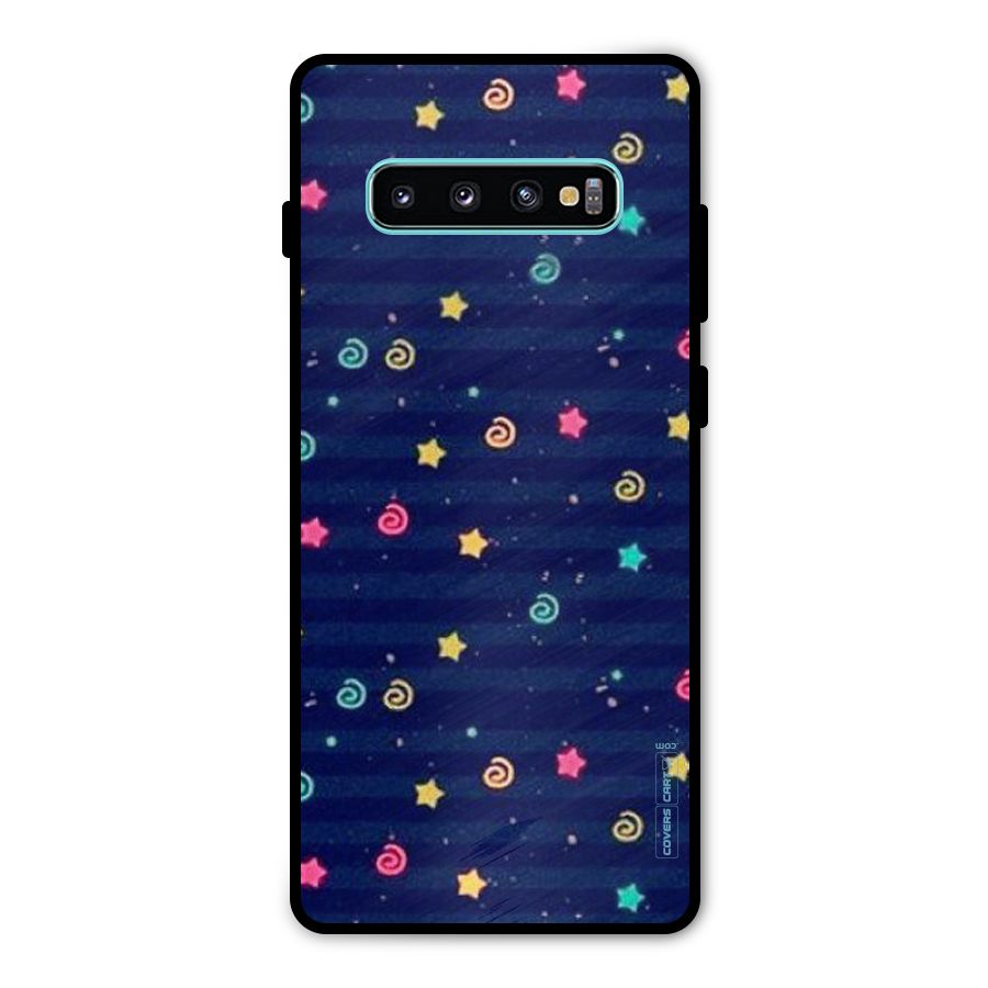 Cute Stars Design Metal Back Case for Galaxy S10 Plus