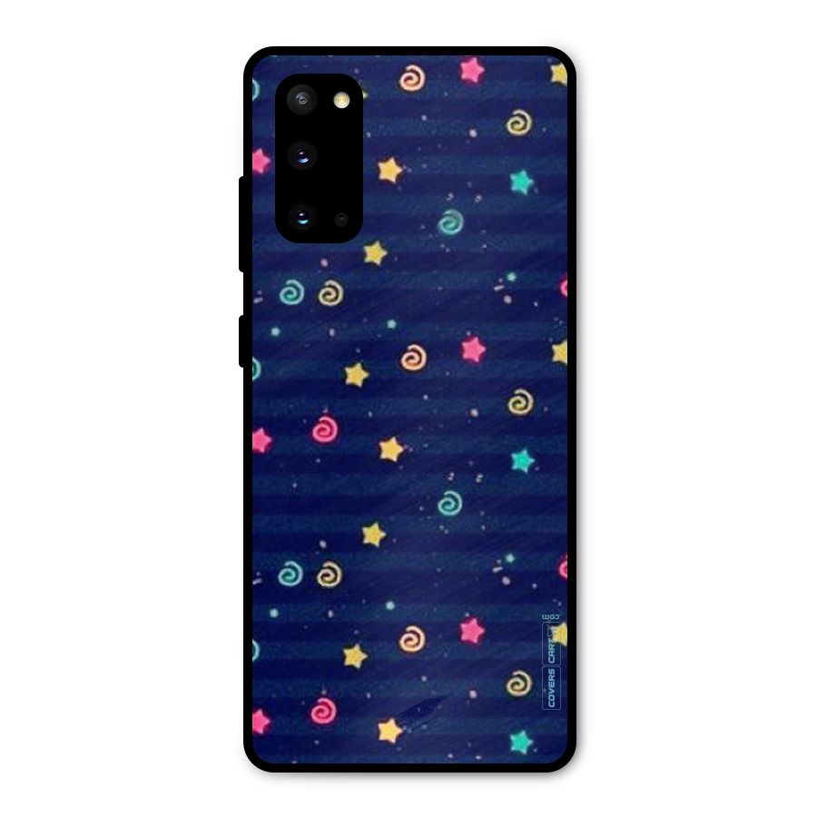 Cute Stars Design Metal Back Case for Galaxy S20