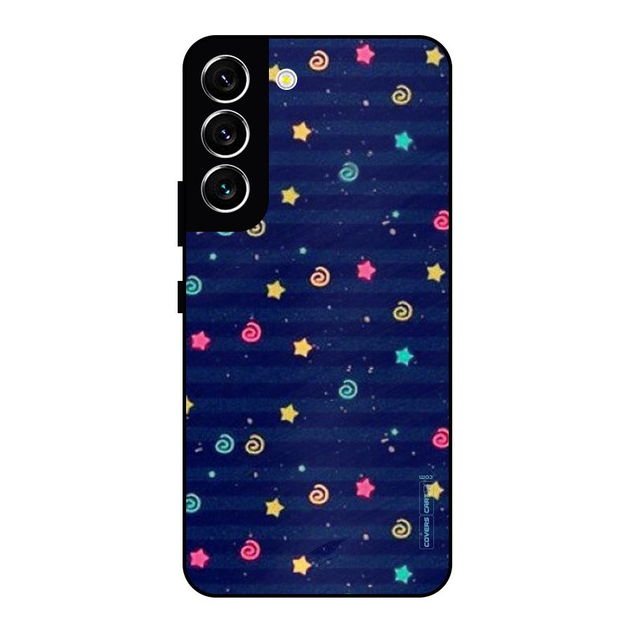 Cute Stars Design Metal Back Case for Galaxy S22 5G