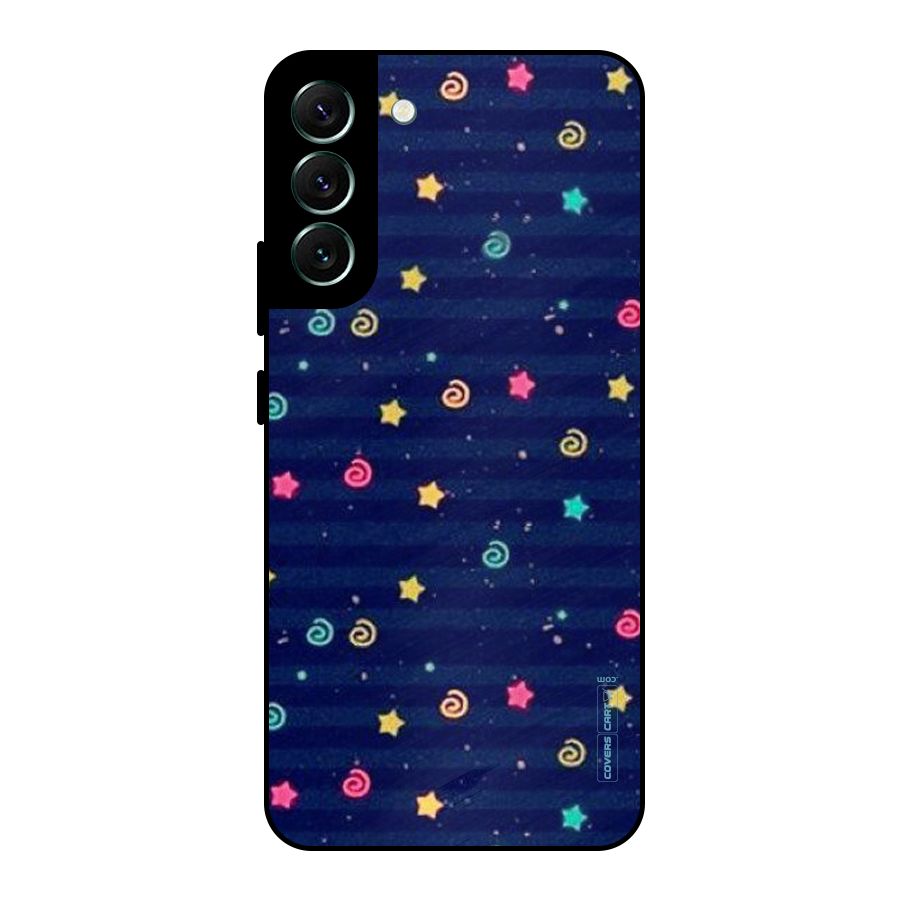 Cute Stars Design Metal Back Case for Galaxy S22 Plus 5G