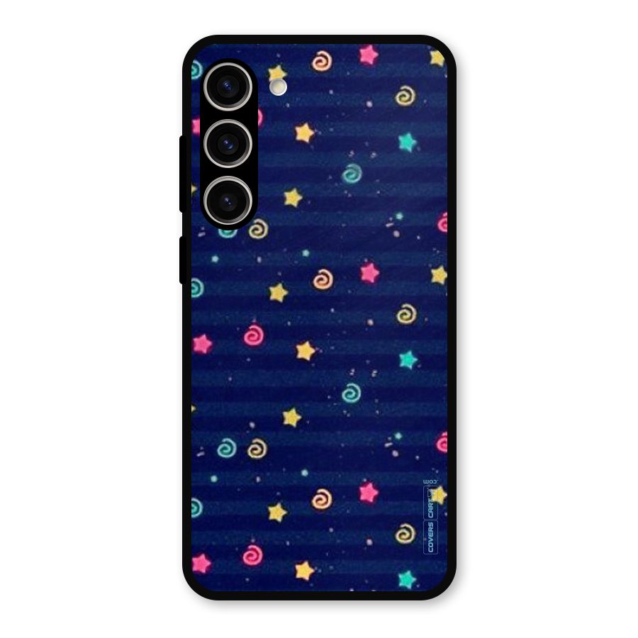 Cute Stars Design Metal Back Case for Galaxy S23 Plus